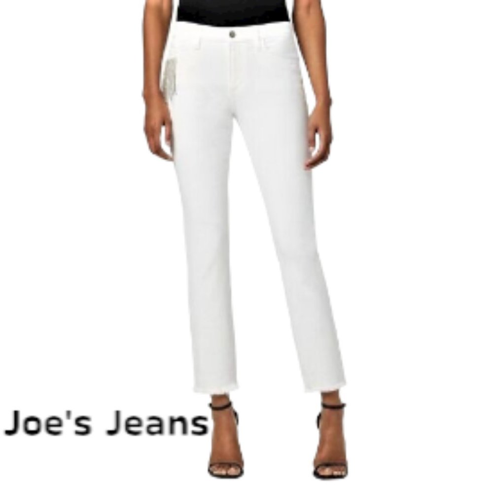 78% OFF NWT Joe's Jeans Crystal Fringe Accents Mid-Rise Fringe Hem 24 White